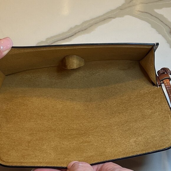 Brand New Authentic 2024 Celine Brown Leather Logo Wristlet Sunglass Case - Picture 5 of 7